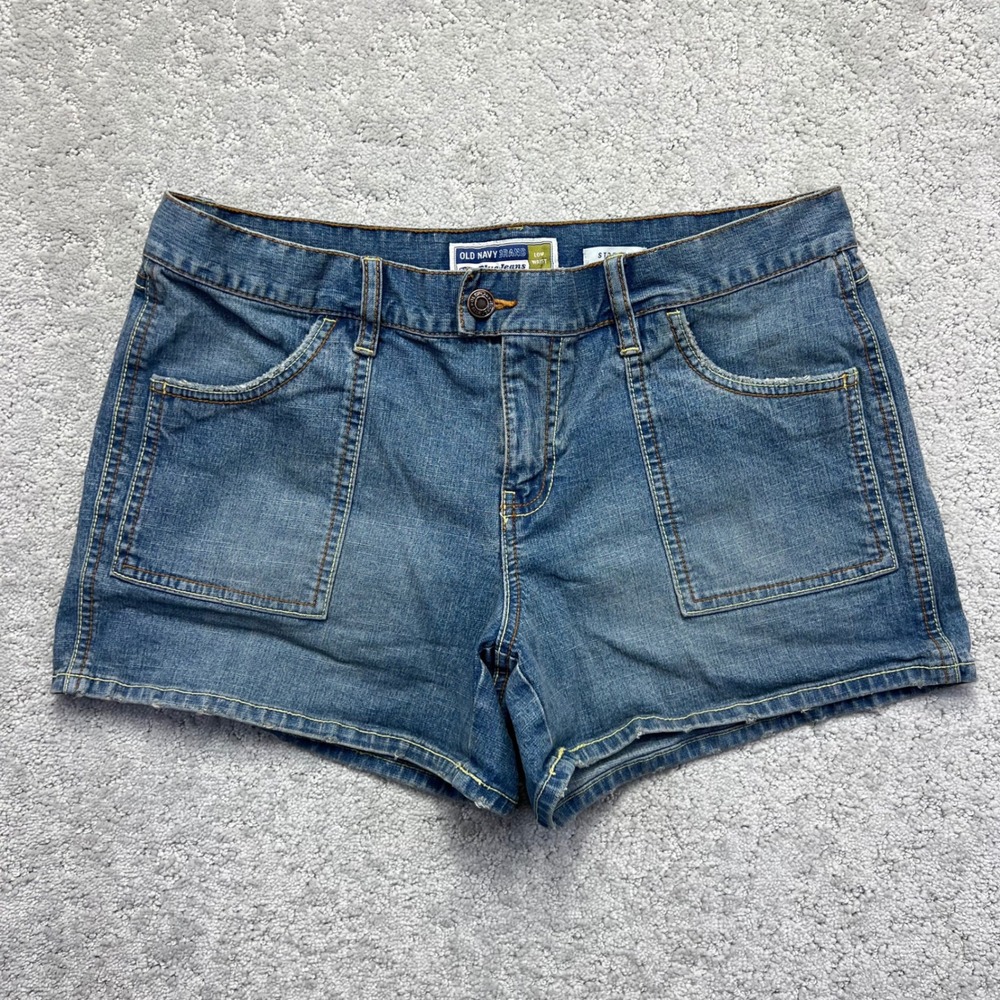 VINTAGE‎ Y2k Old Navy Denim Shorts Womens Size 10 Blue Low Waist Stretch Jorts